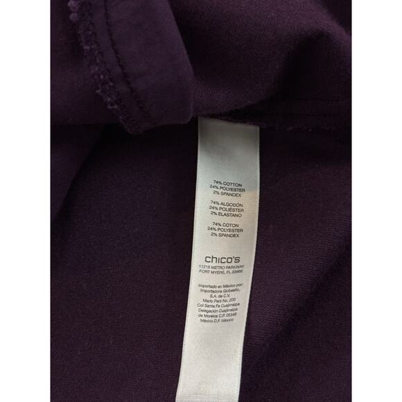 EUC Chicos Purple Velvet Jacket Blazer Gold Buttons Size 2 Large 12 - Picture 14 of 15